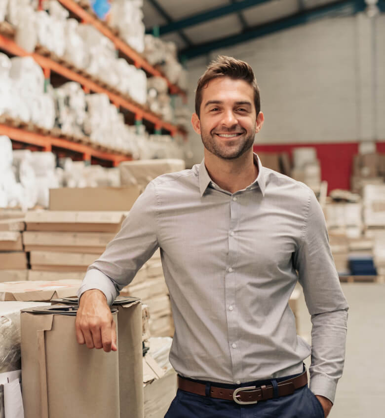 Manufacturing professional smiling at the camera