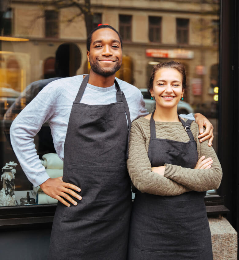 A couple who are restaurant owners